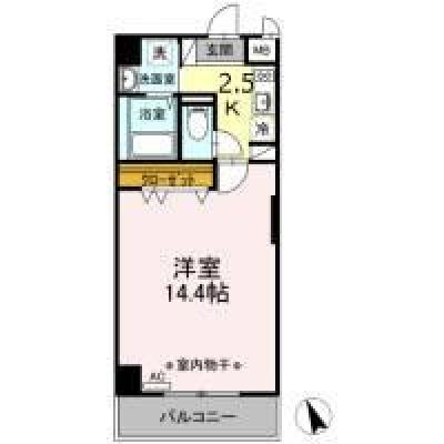 D-ROOMマンスリー【グリーンハイツ北口】インターネット無料！甲府駅　徒歩６分の物件間取り図