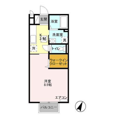 D-ROOMマンスリー【ミアカーサ】浴室換気暖房乾燥機・ウォークインクローゼットあり！の物件間取り図