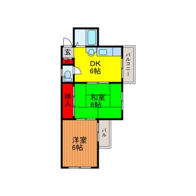 ワールドマンスリー大日（2DK）（禁煙）※インターネット無料の物件間取り図