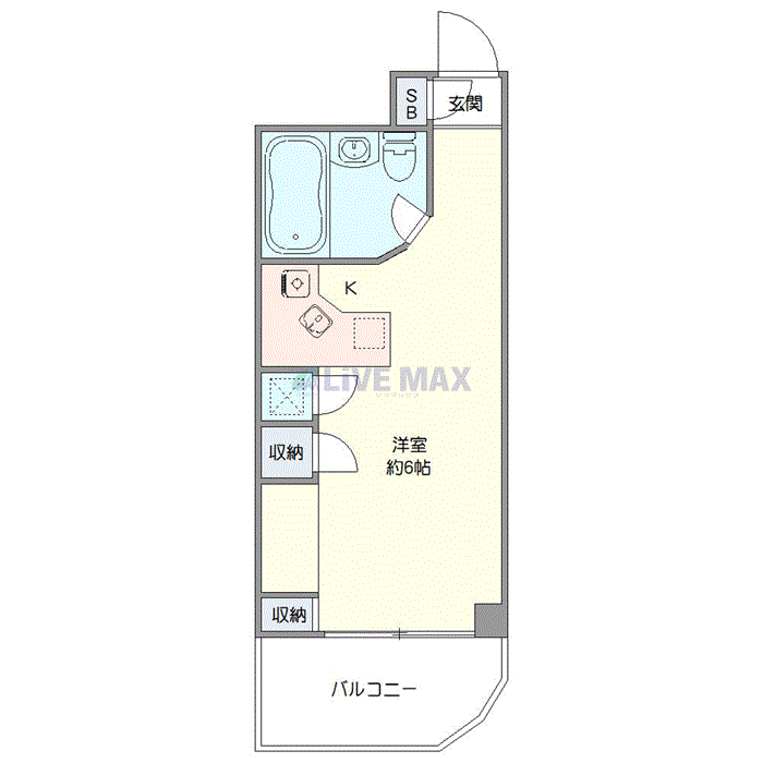 マンスリーリブマックス立川EASTパルフェ■『禁煙ルーム』【1名入居限定】≪スマートシリーズ≫の物件間取り図