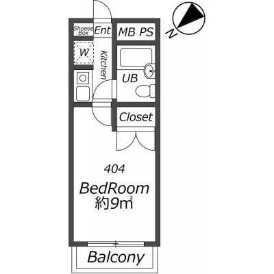 プレール方南町 404の物件間取り図