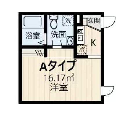 新築マンション！！駅徒歩6分・赤羽/池袋/新宿/渋谷へ直接アクセス可能！ネット無料・オートロック・浴室乾燥機付・独立洗面台・禁煙・家具家電完備　A タイプの間取り図