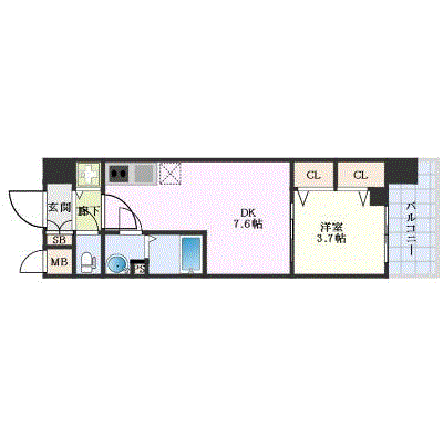 グッドステイ西大路駅東レガシープラス■【ハイクラス・1DK・設備充実】の間取り図