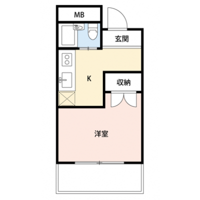 【巽ハイム４０２】飯田橋駅から徒歩４分　Wi-Fi(NURO光）無料・ダブルベッド設置の間取り図