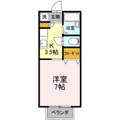 DーROOMマンスリー【パセオ西府　壱番館】インターネット使い放題・電子タバコのみOKの間取り図
