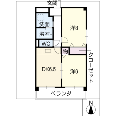 アルDEスリー鈴鹿イオンモール　ダブルルーム・1Aの間取り図