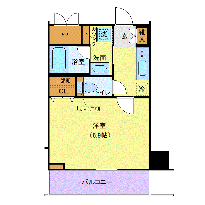 マンスリーリブマックス新横浜コンフォート※『禁煙ルーム・22平米』【独立洗面・浴室乾燥付】≪エクセレントシリーズ≫の間取り図