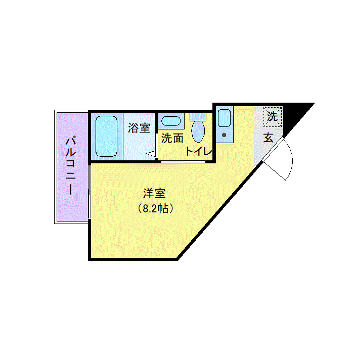 グッドステイ中央林間駅前EAST■『禁煙ルーム・1名入居限定・1R・駅4分・独立洗面・浴室乾燥付』【ベーシック】の間取り図