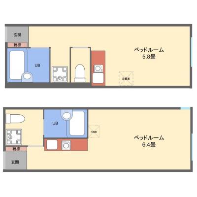 【オレンジマンスリー湘南】♪♪9万円コミコミキャンペーン（最大2ヶ月間）,♪♪2022年築♪2部屋♪スタイリッシュデザイン１R♪駅徒歩15分♪ 禁煙ルーム！！Wi-Fi無料♪♪の間取り図