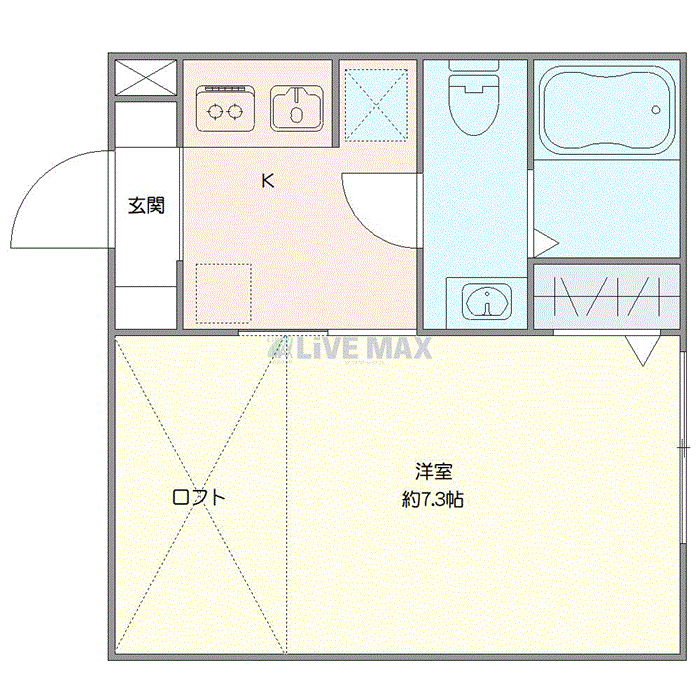 グッドステイ小田急線・座間駅EASTアザーレC■『禁煙ルーム・1名入居限定』【ベーシック】の間取り図
