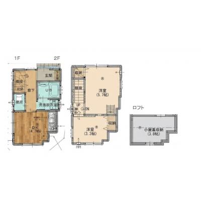 【一棟貸し・38平米】ゆったり2DK＋ロフト付き戸建♪押上エリアで快適プライベートステイの間取り図