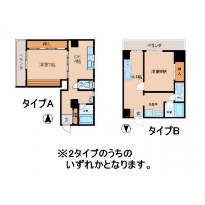 アパマートマンスリー富山市 五番町 1DK (ca)の間取り図