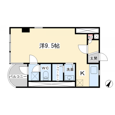 アパマートマンスリー高岡駅北 木舟町 1R (de)の間取り図