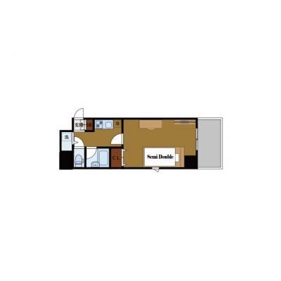 【法人大歓迎💼】新大久保駅から3分｜ 大久保駅まで徒歩圏内！｜家具家電一式｜ウォシュレット＆ガスコンロ2口＆セミダブルベッド付き｜手続き簡単♪｜BraTTo東新宿ヴェルトの間取り図
