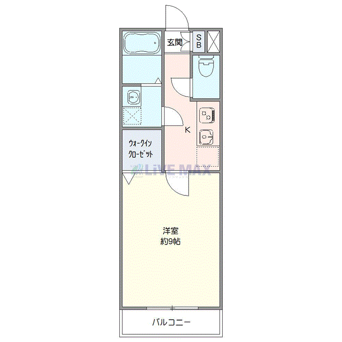 マンスリーリブマックス千葉駅前アーバンクエスト■『禁煙ルーム・1K・29平米・駅2分』【1名入居限定・独立洗面】≪スタンダードシリーズ≫の間取り図