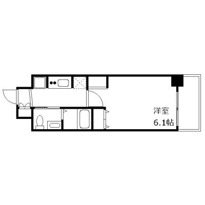 OneLife京都御所ノ内プラザ【▼オートロック・バストイレ別・独立洗面台】の間取り図
