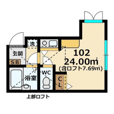 ピタットマンスリー八景舎◎女性向け◎大塚駅徒歩5分◎1R+L：16.0㎡◎オートロック・Wi-Fi無料・独立洗面・浴室乾燥機・禁煙◎東京駅へ1本の間取り図