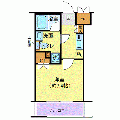 OneLife溝ノ口【★オートロック・バストイレ別・独立洗面台】の間取り図