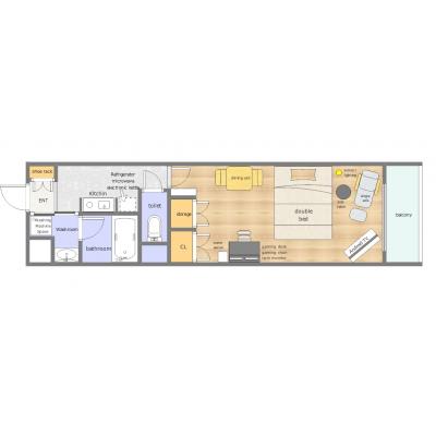 ワントップマンスリー心斎橋プレミアムプライム【LUUP無料クーポン、ヨギボー、Refa製品付き！】の間取り図