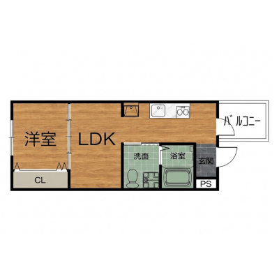 【石津川駅7分】✨新築1LDK✨ワンフロア1戸の贅沢空間でプライバシーも安心🎵オール電化・バストイレ別で快適生活🍳の間取り図