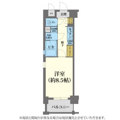 ◤賃料60％OFF・秋割りキャンペーン・大阪堺筋本町・松屋町エリア◢　🌰ネット無制限/浴室乾燥機付き♪　アスヴェル心斎橋東Ⅱ🚭【No.5176040】の間取り図