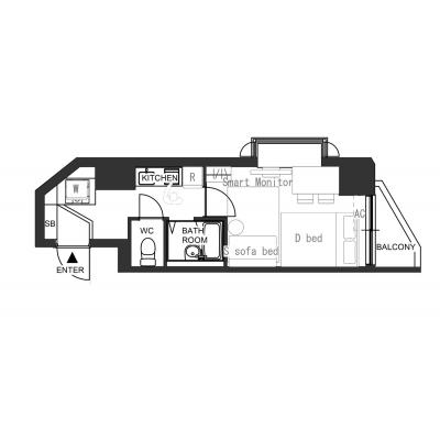 電車で新宿まですぐ/落ち着いた住環境の快適ステイ/家具・家電完備/LYNX南台III 403の物件間取り図