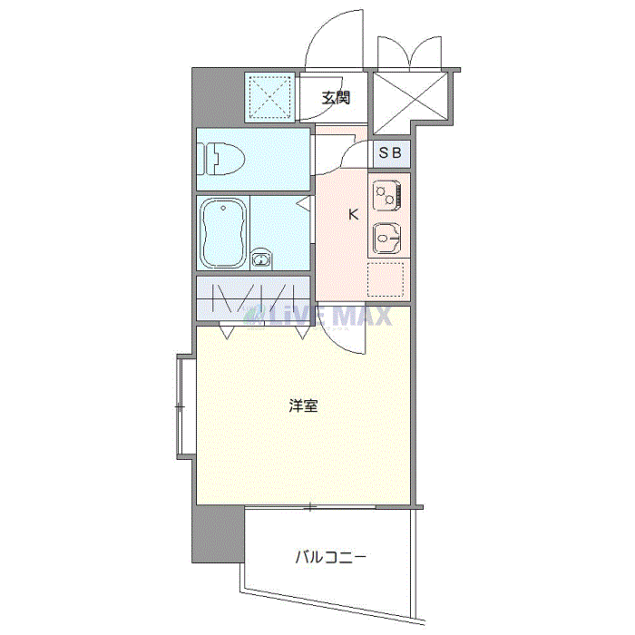 グッドステイ白金高輪駅前パレス■『禁煙ルーム・駅2分・浴室乾燥付』【ベーシック】の間取り図