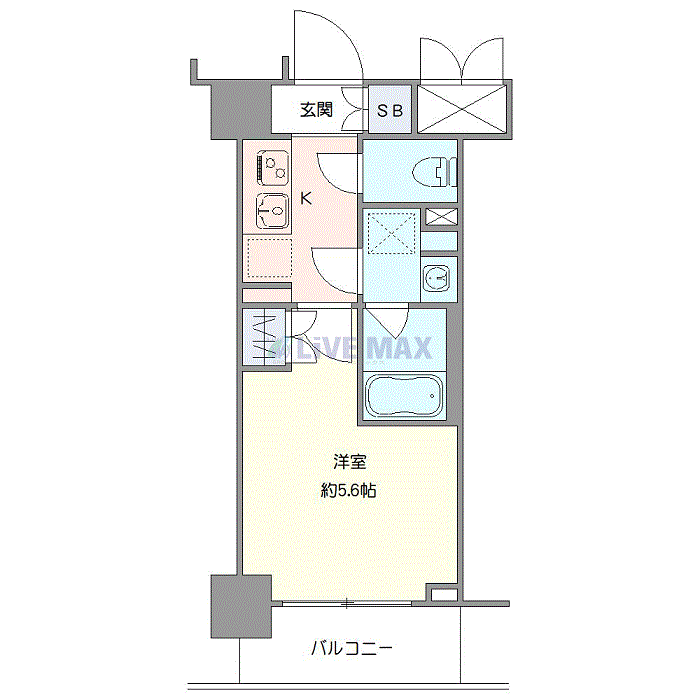 マンスリーリブマックス武蔵小杉SOUTHレジデンスⅡ■『禁煙ルーム』【独立洗面・浴室乾燥付】≪エクセレントシリーズ≫の間取り図