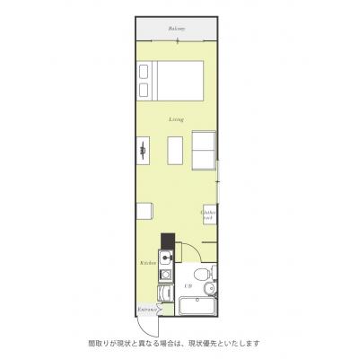 ユニオンマンスリー三鷹７　206　1R・セミダブル☆【禁煙ルーム】人気の角部屋！女性も安心の室内洗濯機＆ローテーブル＆ソファ付きの快適なお部屋/コンビニ至近/週末は井の頭恩賜公園でのんびりの物件間取り図
