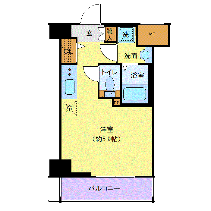 グッドステイ横浜保土ヶ谷WEST■『禁煙ルーム・独立洗面・浴室乾燥付』【ハイクラス】の間取り図