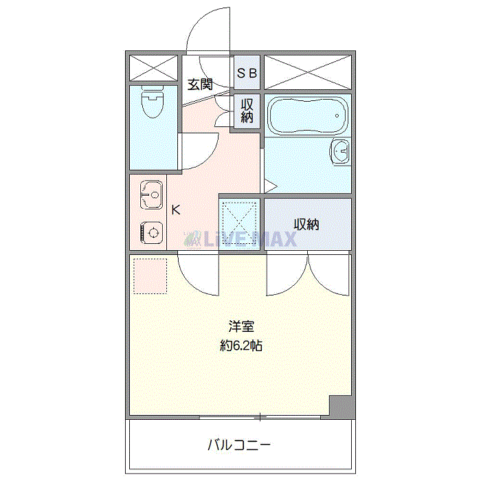 マンスリーリブマックス船橋NORTHシャイニー■『禁煙ルーム』【1名入居限定・セパレート】≪スタンダードシリーズ≫の間取り図