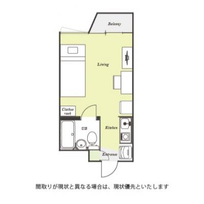 ユニオンマンスリー西国分寺２　207　1R・シングル☆【禁煙ルーム】人気の角部屋！安心のモニター付きインターフォン完備/デスク・チェア＆たっぷり収納2ドア冷蔵庫など生活家電のあるお部屋の物件間取り図