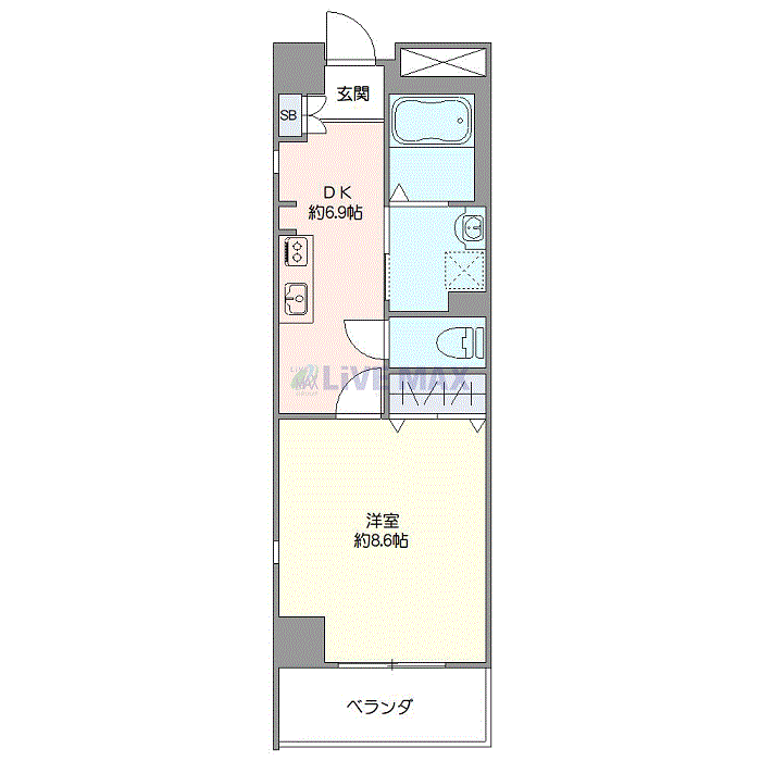 マンスリーリブマックス岩手北上NORTHフラッツ■『禁煙ルーム・29平米』【Wi-Fi無制限・追い焚き機能・独立洗面】≪スタンダードシリーズ≫の物件間取り図