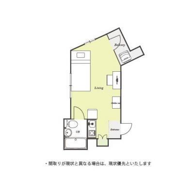 ユニオンマンスリー西国分寺７　303　1R・シングル☆【禁煙ルーム】人気の角部屋！デスク・チェア＆たっぷり収納2ドア冷蔵庫など生活家電のあるお部屋/スーパー・コンビニ至近の物件間取り図