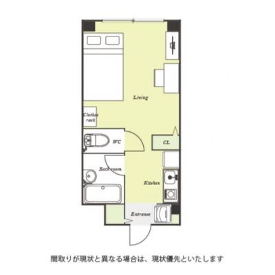 ユニオンマンスリー国分寺６　205　1R・セミダブル☆【禁煙ルーム】バス・トイレ別♪女性も安心の室内洗濯機＆デスク・チェア＆たっぷり収納2ドア冷蔵庫や電子レンジなど生活家電のあるお部屋の物件間取り図