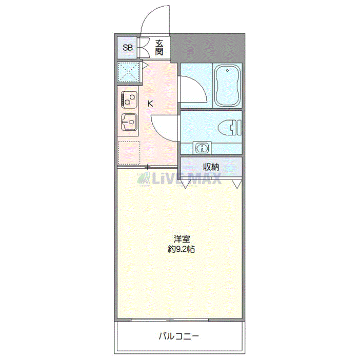 マンスリーリブマックス駒形・浅草駅前■『禁煙ルーム・30平米・1名入居限定』【独立洗面】≪スタンダードシリーズ≫の間取り図