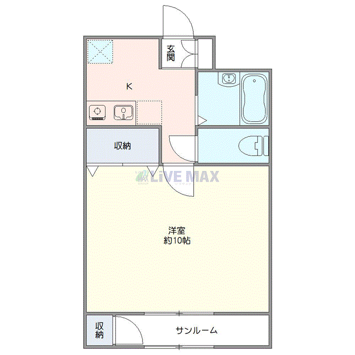 マンスリーリブマックス鷺沼SOUTH■『禁煙ルーム・1K・33平米・ローテーブル・ソファ』【1名入居限定】≪スタンダードシリーズ≫の間取り図