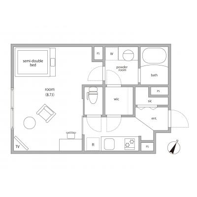 RマンスリーNo.73 三軒茶屋【ハイクラス/渋谷/２名入居可】の間取り図