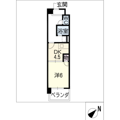 アルDEスリー上小田井　206の間取り図