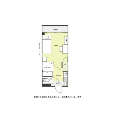 ユニオンマンスリー恋ヶ窪３　101　1K・シングル☆【禁煙ルーム】人気のバストイレ別のお部屋♪デスク＆チェアや室内洗濯機などの家具家電つき。物件近くにはスーパーもありお買い物にも便利の物件間取り図