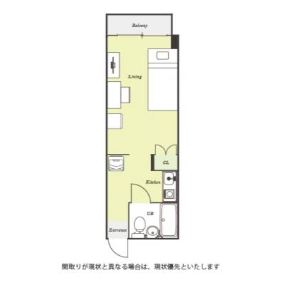 ユニオンマンスリー西国分寺６　202　1R・シングル☆【禁煙ルーム】安心のオートロック完備！デスク・チェア＆たっぷり収納2ドア冷蔵庫など生活家電のあるお部屋の物件間取り図