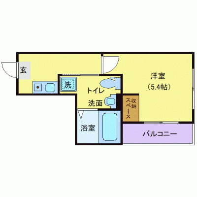 OneLife淵野辺WEST【★バストイレ別・独立洗面台】の間取り図