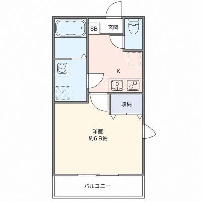 OneLife相模原フェリシア【★バストイレ別・独立洗面台】の間取り図