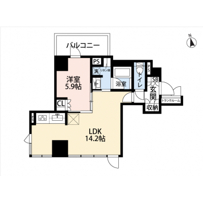 【希神楽坂テラス301】飯田橋駅から徒歩４分　Wi-Fi無料　2026年5月新築の物件間取り図