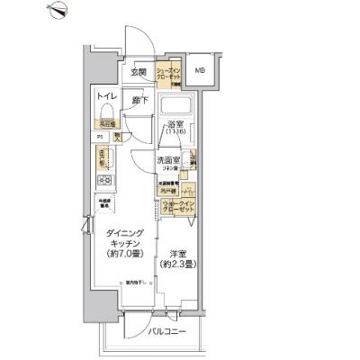 【🎉初期費用オフ｜お得なキャンペーン】【禁煙🚭】マイナビSTAY西麻布メゾン　605の間取り図