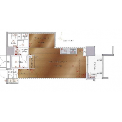 【オレンジマンスリー博多住吉橋前】☆新規OPEN☆駅近徒歩3分,禁煙ルーム,Wi-Fi無料,オートロック付きの間取り図