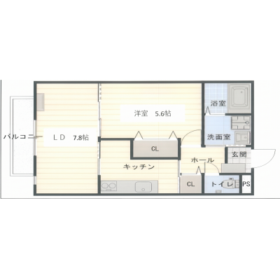 【M127】大塩別所IC車10分！駐車場１台込🚙１LDK２名入居可✨浴室乾燥機付👕の物件間取り図
