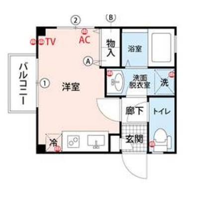 ★リノベ済で快適な水廻り空間★wi-fi無料★バス/トイレ別★GM久留米7の間取り図