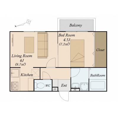 【AXIS NISEKO B 303号室】2026年3月築/家具・家電付き/インターネット無料/全室1LDK/観光・出張・研修などにおすすめの間取り図