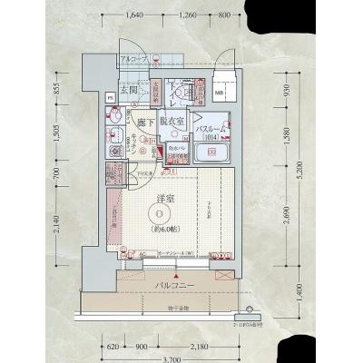 【ラグジュアリーライン】EP梅田EAST④【こだわりインテリア・機能面重視の家具家電／南森町駅　徒歩5分】の物件間取り図